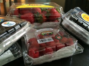 Berries in containers